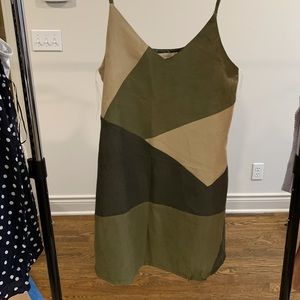 Cami strapped green/beau teal color block dress